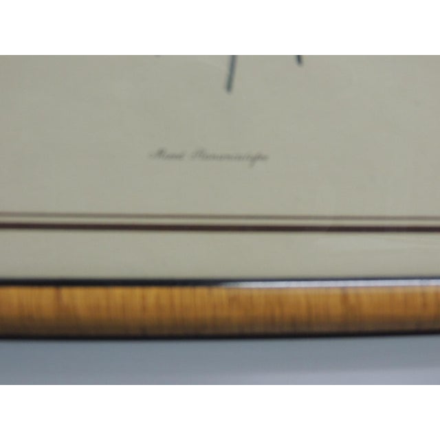 Vintage Framed Floral Printed Bouquet in Wood Frame Pink and red flowers, burl wood frame and glass inset. Tittle: Mixed...