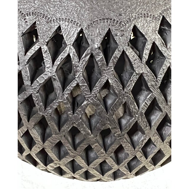 Hand-Carved Barro Negro Lattice Vessel, Sculptural Black Pottery Lantern Form For Sale In Portland, OR - Image 6 of 11
