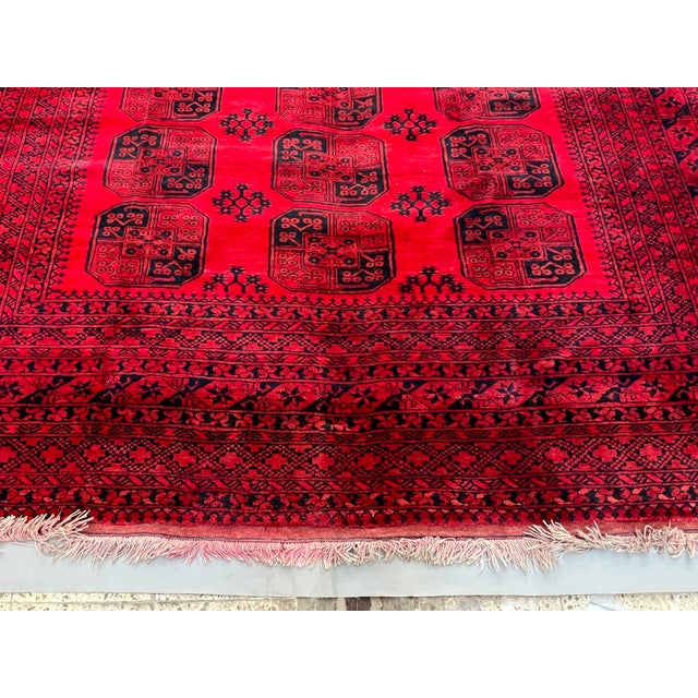 Vintage Afghan Turkmen Ersari Bokhara Oversize Rug - 12'2" X 10'4" For Sale - Image 4 of 14