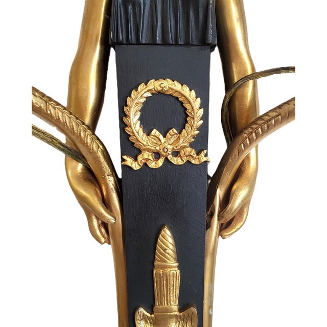 Early 19th Century Empire Caryatid & Winged Lions Bronze Wall Sconces - Pair For Sale - Image 11 of 18