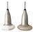1960s Space Age Brushed Aluminum & Frosted Glass Pendant Lights a Pair For Sale