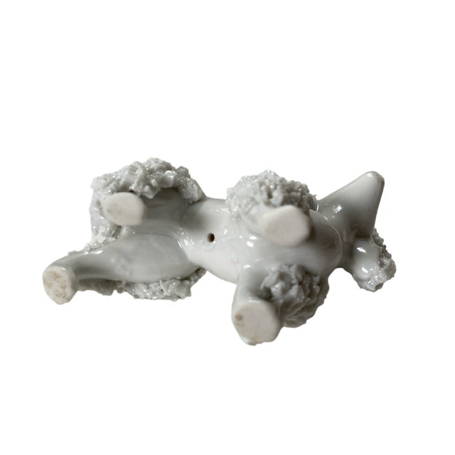 1960s Italian White Confetti Porcelain Poodle Chairish