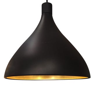 Black & Gold Pendant Light Fixture For Sale