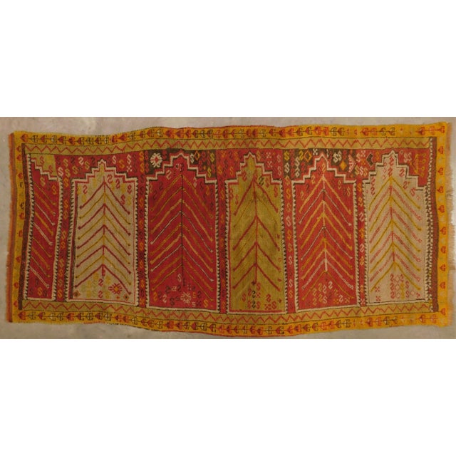 Antique Hand Knotted Turkish Oushak Runner Saf Rug 3'2"x 6'9" For Sale - Image 13 of 13