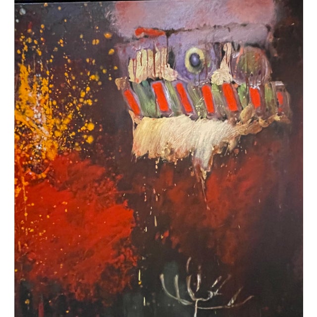 Roger Van Ouytsel, Large Abstract Oil Painting Belgian American Artist Roger Van Ouytsel Menorah, 1987 For Sale - Image 11 of 15