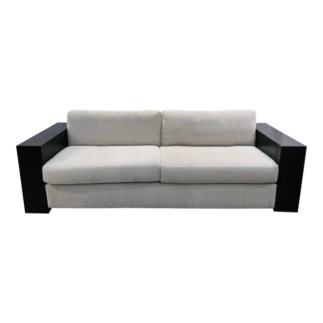 A.r.t. Co. Modern Large Gray Velvet Sofa For Sale