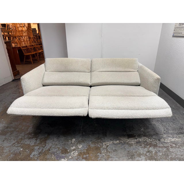 Textile Crate & Barrel Leisure Power Reclining Sofa For Sale - Image 7 of 12