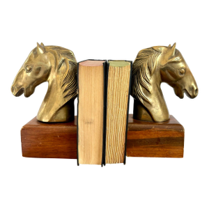 Vintage Brass Horse Head Bookends - Dolbi-Cashier