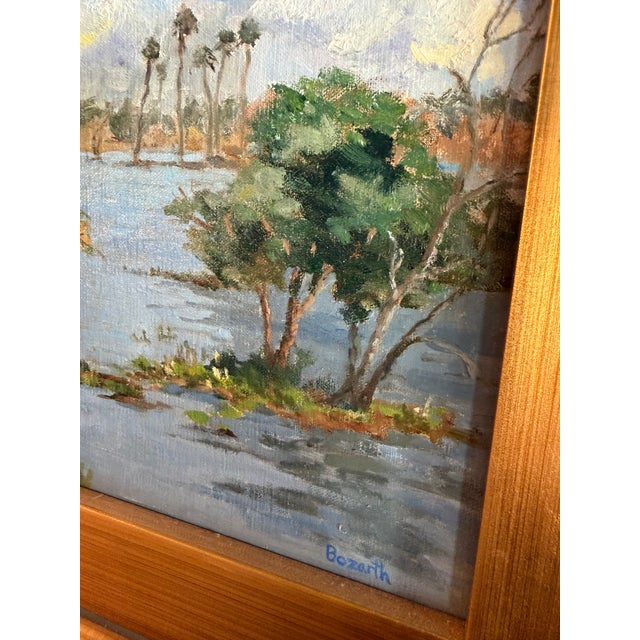 Framed, Signed Oil on Board Painting of Florida Landscape For Sale - Image 6 of 11