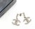 Chanel Chanel Silver Bar Rocky CC Dangle Piercing Earrings, Pair For Sale - Image 4 of 4