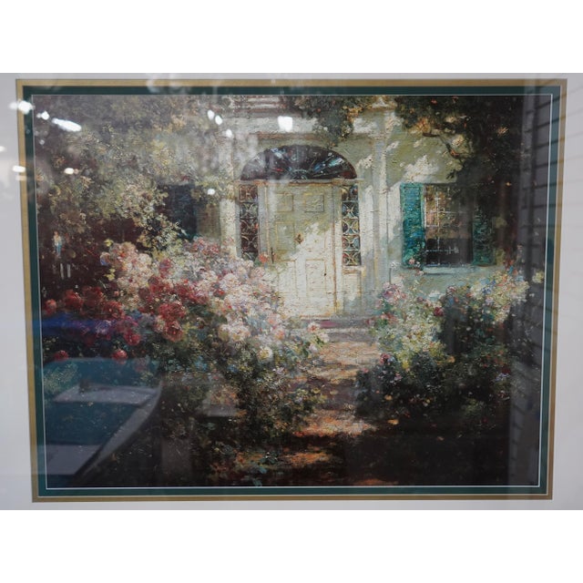 Paint Framed Print of Oil Painting Front Door in Bloom For Sale - Image 7 of 11