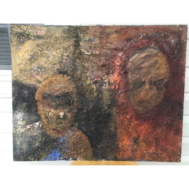 Brown Heavy Textured Abstract Oil Painting For Sale - Image 8 of 8