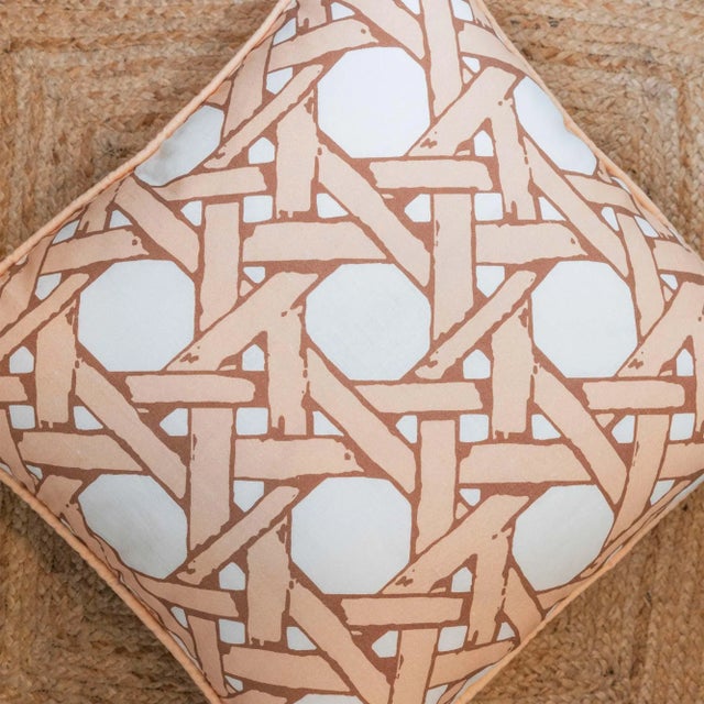 Not Yet Made - Made To Order 22" Cane Back in Raffia Pillow For Sale - Image 5 of 5