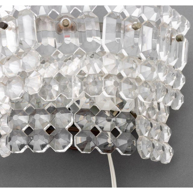 Transparent Italian Faceted Glass Wall Sconces, Pair For Sale - Image 8 of 8