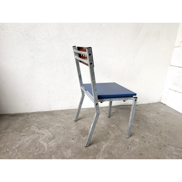 Metal Chair in Galvanized Steel and Lacquered Sheet Metal from Ateliers J&J, 2020 For Sale - Image 7 of 13