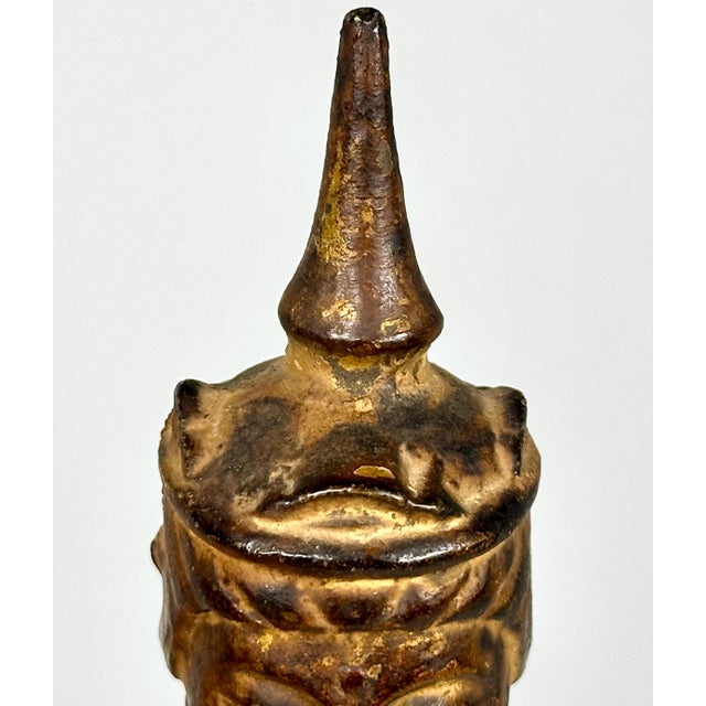 Art Deco Antique Thai Bronze Buddha Head Fragment - 19th Century Sculpture For Sale - Image 3 of 10