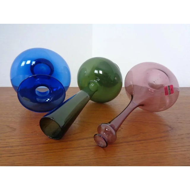 Glass Blown Vases by Thuringian Glaskunst Lauscha, 1960, Set of 3 For Sale - Image 7 of 16