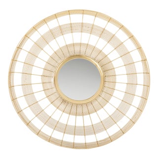 Casey Mirror in Shiny Brass Finish For Sale