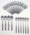 Wood 1960s Oneida Northland "Anticipation" Stainless Steel & Teak Composite Flatware, Set of 49 Pieces For Sale - Image 7 of 13