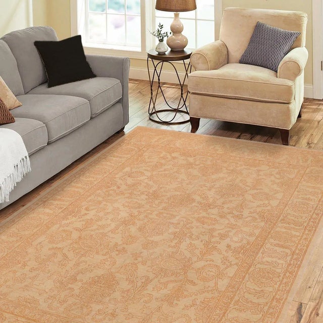 "Enhance the ambiance of your home with this magnificent Persian-influenced Turkish hand-knotted rug made by skilled...