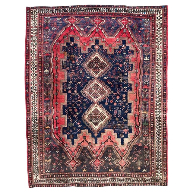 Vintage Afshar Rug, 1960s For Sale