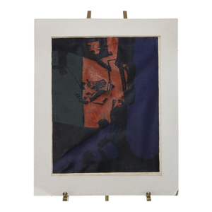 1960s Mid Century Modern Abstract Impressionist Mixed Media Print C1968, Framed