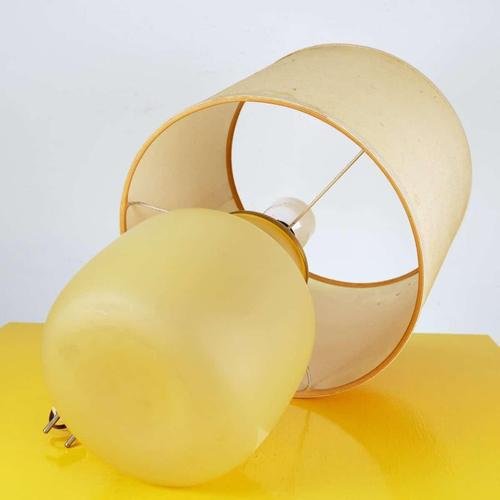 Glass Vintage Frosted Glass Table Lamp Decorated with Leaves For Sale - Image 7 of 10