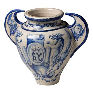 Antique Talavera De La Reina Faience Pot, Spain, 1800s For Sale