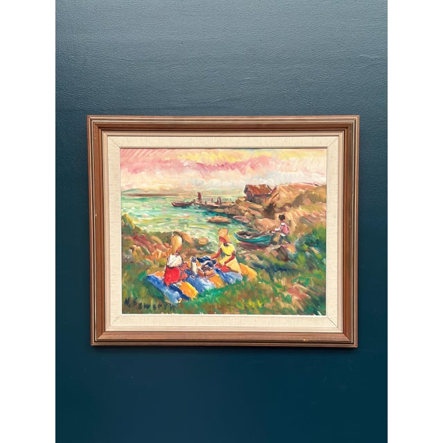 Nils Sewerin, Picnic, 1960s, Oil on Canvas, Framed For Sale - Image 10 of 18