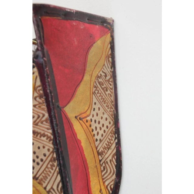 Moroccan Handpainted African Art Wall Sconce For Sale In Palm Springs - Image 6 of 11