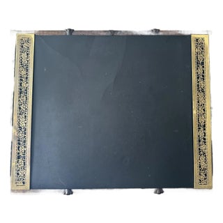Tiffany Studios Flowers New York Bronze Ends With Leather Writing Desk 1879-1936 Mat For Sale