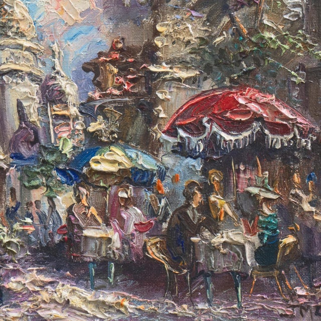 1970s 'Montmartre, La Place Du Tertre en Été' by Jean Marie Couillard, 1970, Paris in Summer, Nancy, Parisian Street Scene For Sale - Image 5 of 10