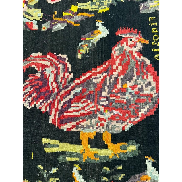 Oversized 1929 Dated Balkan Naive Figural Textile Art Masterpiece For Sale - Image 10 of 17