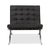 Black Vegan Leather Barcelona Chair by Ludwig Mies van der Rohe for Knoll International For Sale - Image 9 of 10