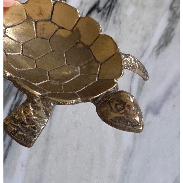 1970s Vintage Brass Turtle Trinket Dish For Sale - Image 5 of 7