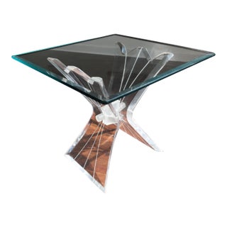 Vintage 1970s Lucite Butterfly End Table – Hollywood Regency MCM For Sale