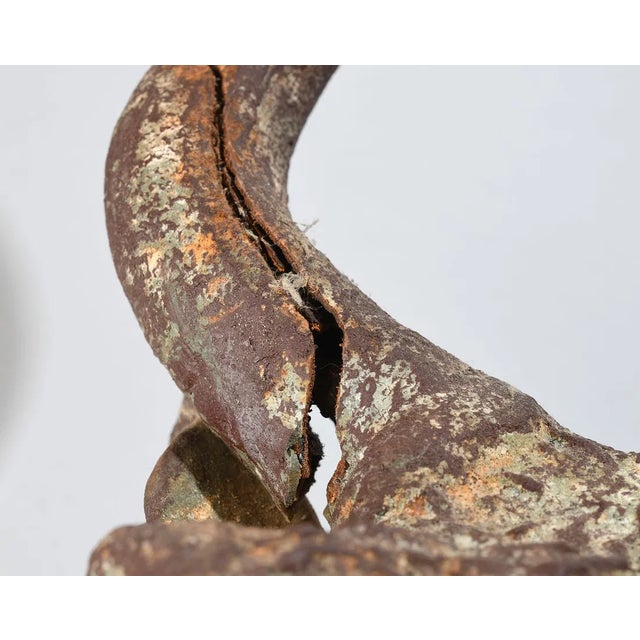 Early 20th Century Cast-Iron Architectural Bull Sculpture, 21"h For Sale - Image 9 of 10