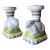 Pair of Hand Painted Bunny Rabbit Terracotta Candlestick Holders, Made in Portugal For Sale