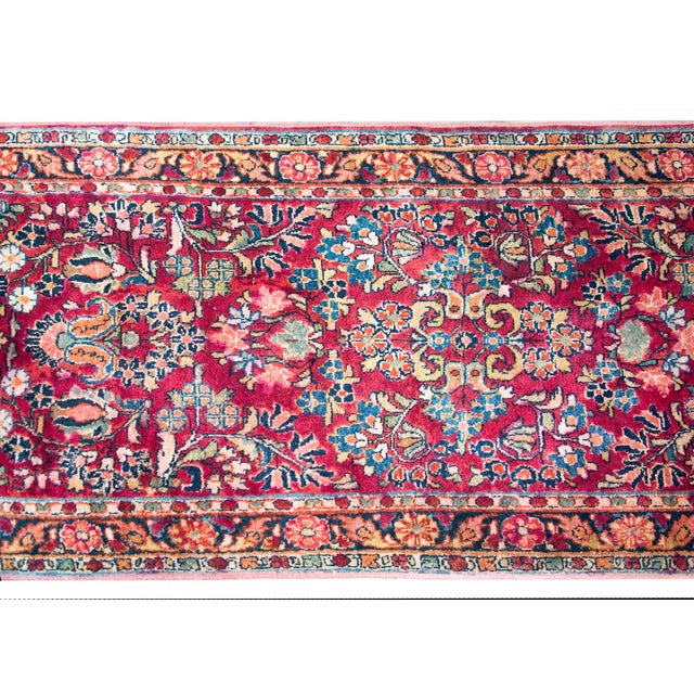 Burgundy Early 20th Century Persian Sarouk Runner For Sale - Image 8 of 15