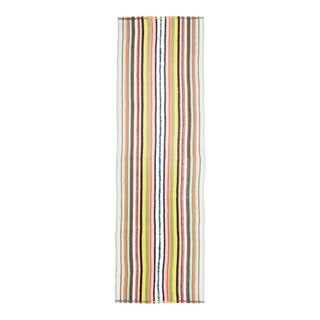 1970s Vintage Turkish Oushak Handmade Wool Cotton Yellow Runner Rug For Sale