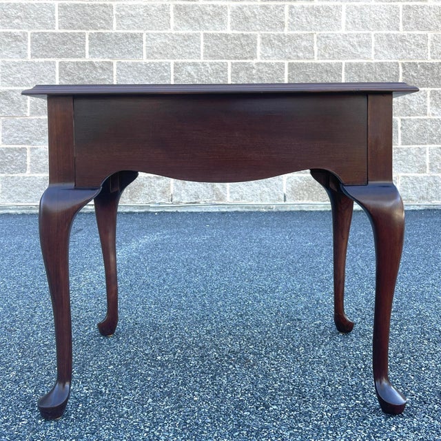 Wood 2000s Ethan Allen Georgian Court Traditional Queen Anne Solid Cherry Side Table With Drawer (11-8407) For Sale - Image 7 of 12