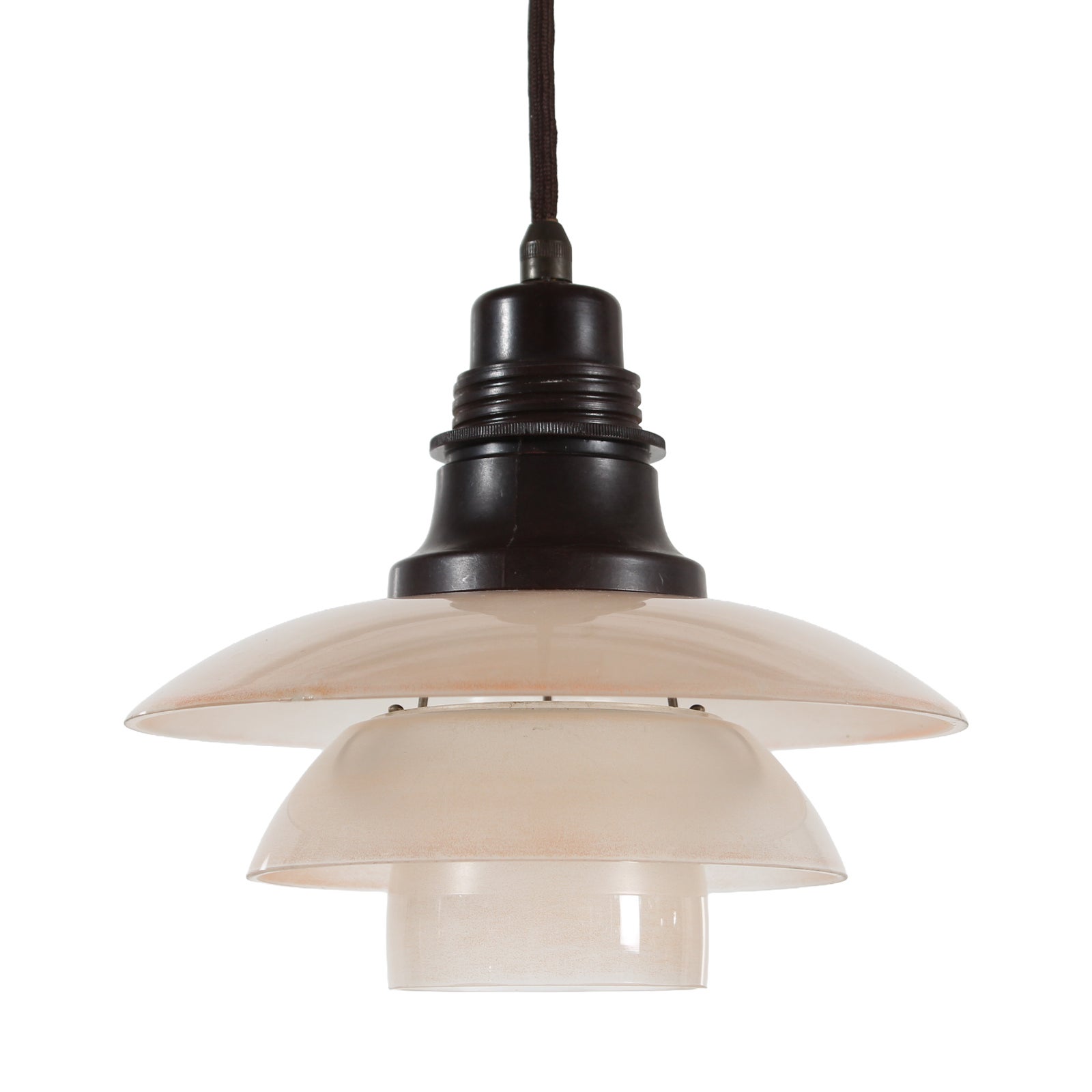 Art Deco Rose-Grey Glass Shades Pendant Light by Poul Henningsen for ...