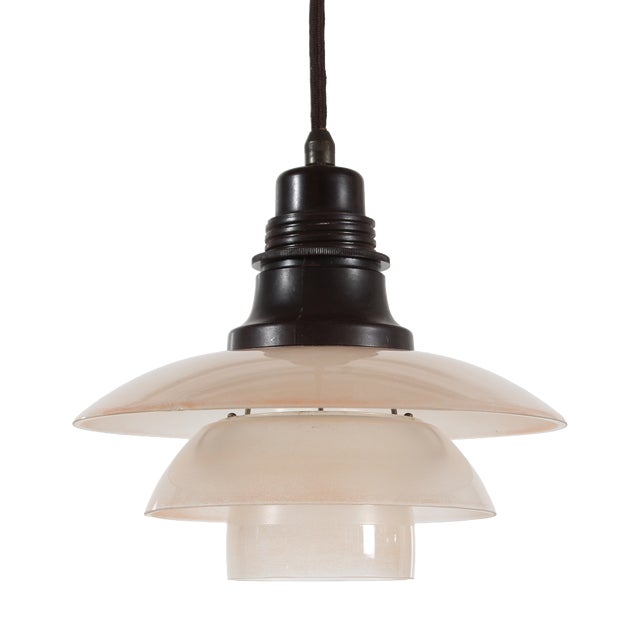 Art Deco Rose-Grey Glass Shades Pendant Light by Poul Henningsen for Louis Poulsen, Denmark, 1930s For Sale