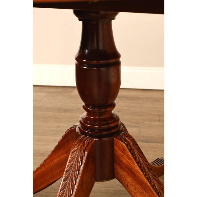 Duncan Phyfe Style Mahogany Round Breakfast Table With Brass Claw Feet For Sale - Image 10 of 18
