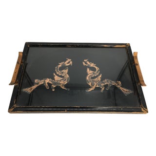 Vintage Yates Original Chinoiserie Serving Tray For Sale