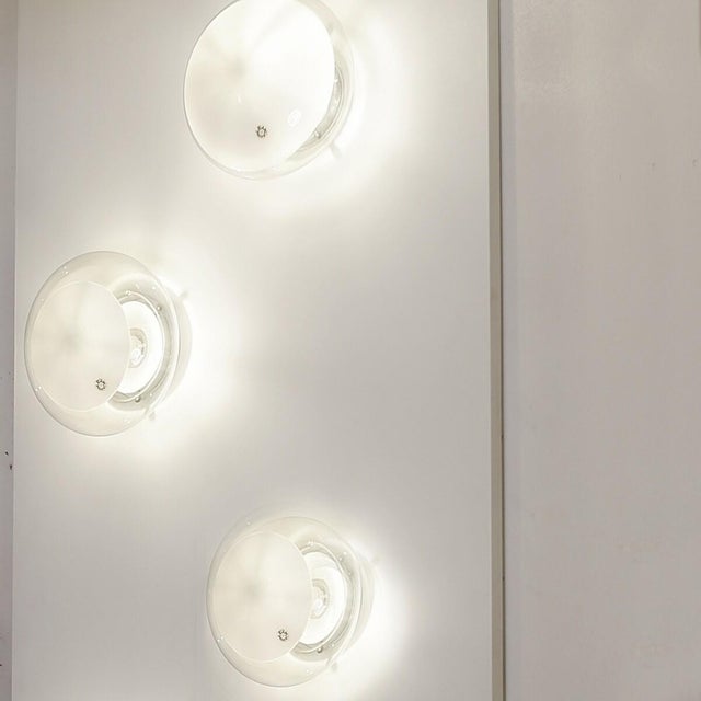 1970s Gill Wall Lights Mounted on Panels by Roberto Pamio for Leucos, 1970s For Sale - Image 5 of 18