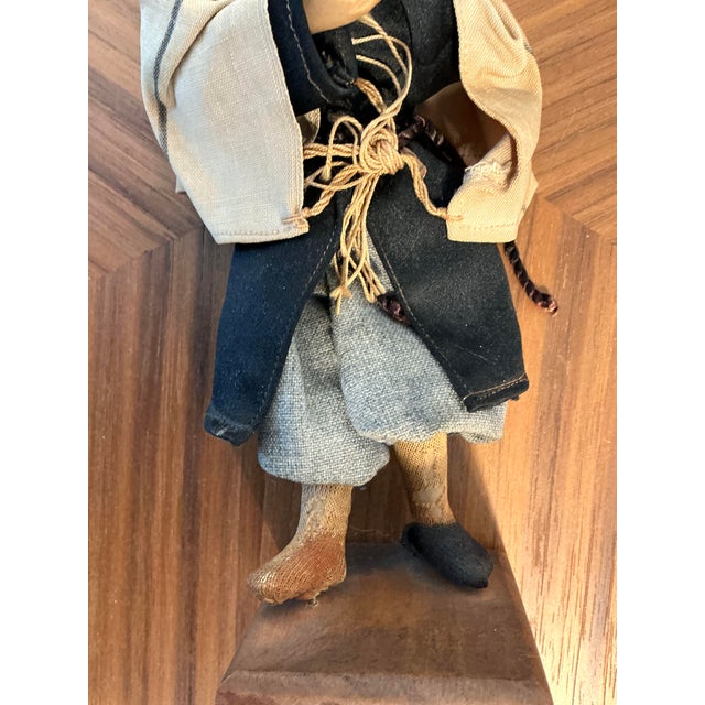Antique Japanese Meiji Period Scholar Figure With Original Textile Robes, C. 1900 For Sale - Image 11 of 12