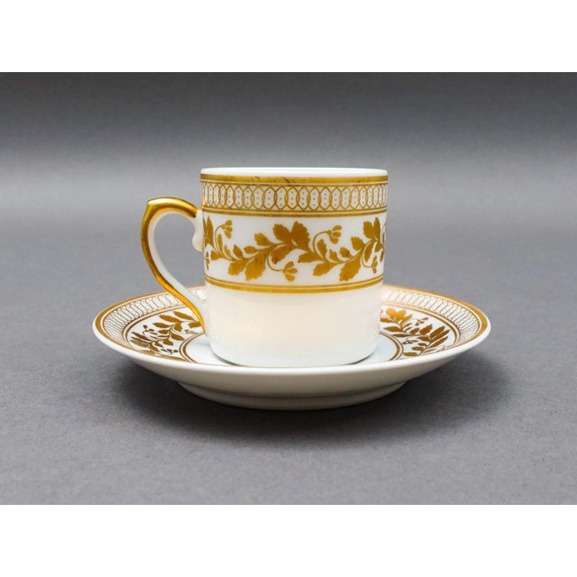 Mid 20th Century Vista Alegre Portugal Anna White & Gold Porcelain Espresso Cup & Saucer Set- 12 Pieces For Sale - Image 5 of 12