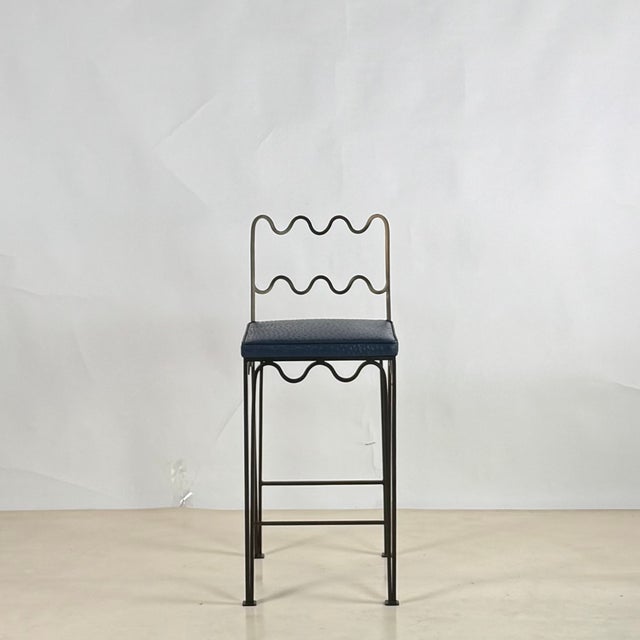 Bronze Pair of 'Méandre' Counter Stools by Design Frères For Sale - Image 8 of 9