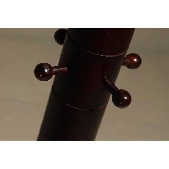 Stained Ash and Travertine Coat Stand in the style of Ettore Sottsass, 1980s For Sale - Image 4 of 10